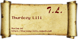 Thuróczy Lili névjegykártya